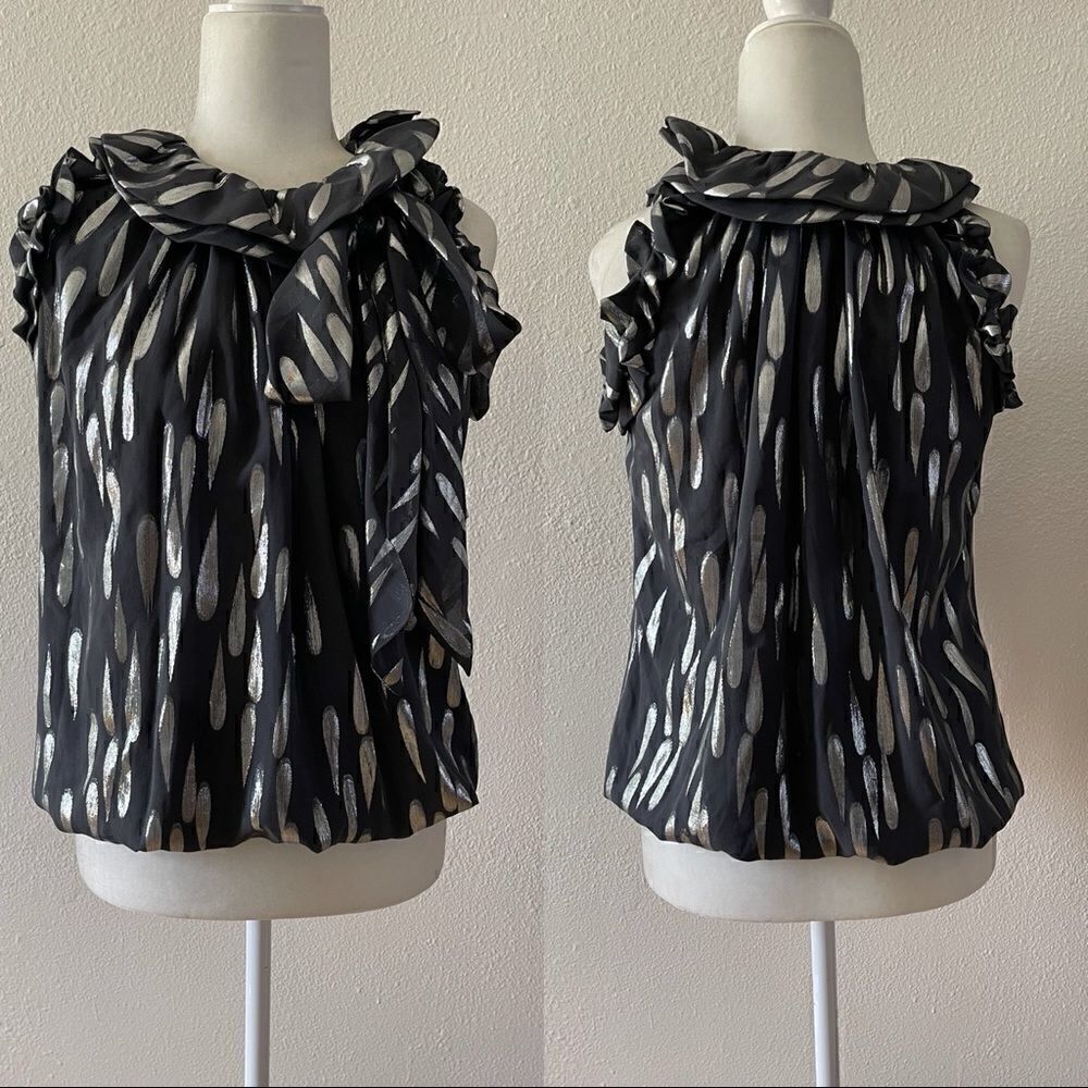 ST.JOHN soca ruffle blouse size small